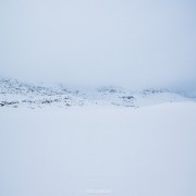 Snow covered winter landscape, Farstad, Vestvågøy, Lofoten Islands, Norway