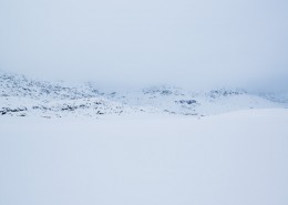 Snow covered winter landscape, Farstad, Vestvågøy, Lofoten Islands, Norway