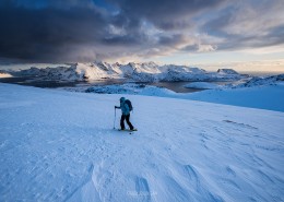 Ryten Winter Hiking, Lofoten Islands, Norway