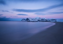 Storsandnes beach in winter, Lofoten Islands, Norway