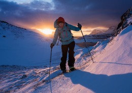 Winter HIking Ryten, Lofoten Islands, Norway