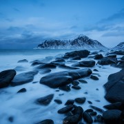 Rocky coastline of Flakstadøy, Lofoten Islands, Norway
