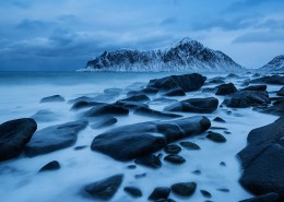 Rocky coastline of Flakstadøy, Lofoten Islands, Norway