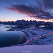 Ytresand Beach Winter Sunrise, Lofoten Islands, Norway