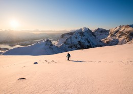 Ryten winter hike, Lofoten Islands, Norway