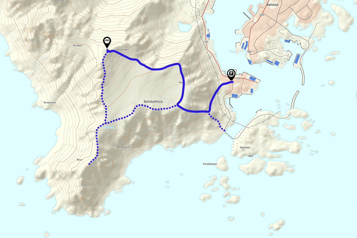 Nonstind Lofoten Hiking Map